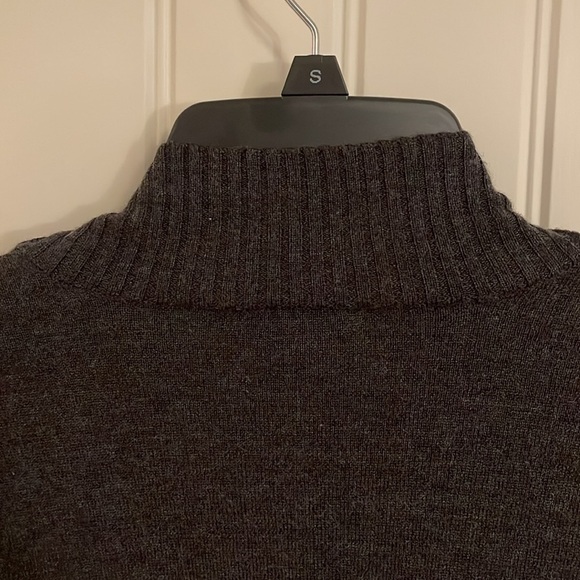 Talbots Pure Italian Merino Wool Gray Shawl Collar Open-Front Cardigan women’s M - Picture 7 of 12